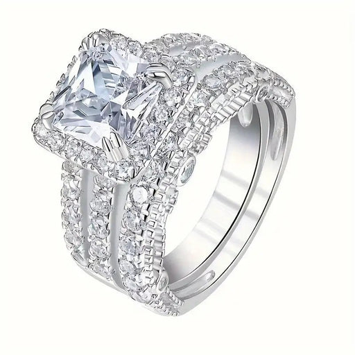 Anillos Cuadrados de Piedras Sintéticas Artificiales, Exquisitos y a la Moda, Anillos Versátiles - Quierox - Tienda Online