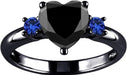 Anillos de compromiso con forma de corazón para mujer, diseño de zafiro gótico - Quierox - Tienda Online