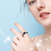 Anillos de compromiso con forma de corazón para mujer, diseño de zafiro gótico - Quierox - Tienda Online
