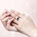 Anillos de compromiso con forma de corazón para mujer, diseño de zafiro gótico - Quierox - Tienda Online