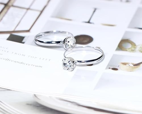 Anillos de compromiso de diamante falso ajustable - Quierox - Tienda Online