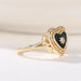 Anillos esmaltados de corazón negro con diseño de sol brillante - Quierox - Tienda Online