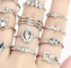 Anillos Set 15 Mujer Moderno Boho Hippie Chic - Quierox - Tienda Online