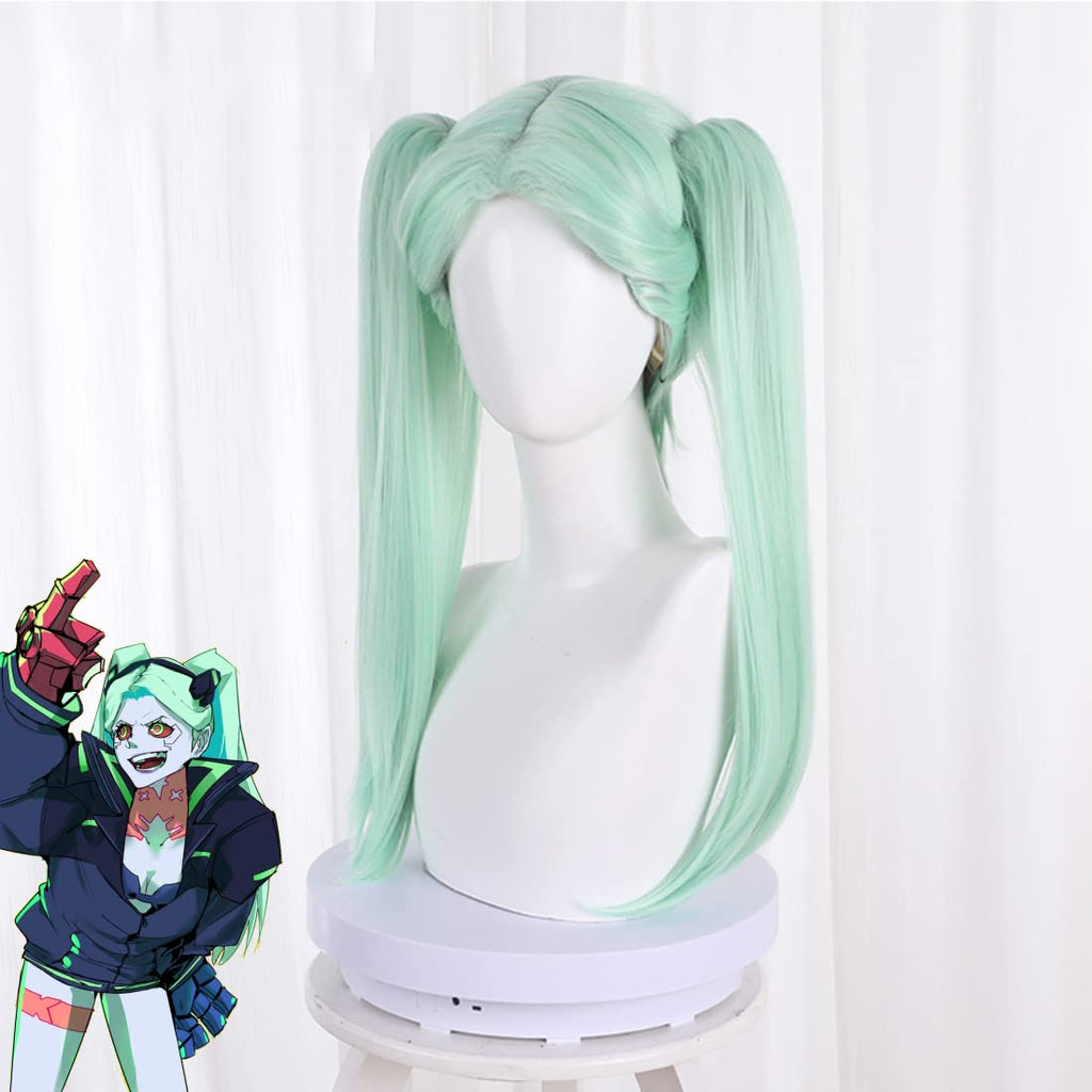 Anime Cyberpunk: Edgerunners Rebecca Green Ponytails Cosplay pelo