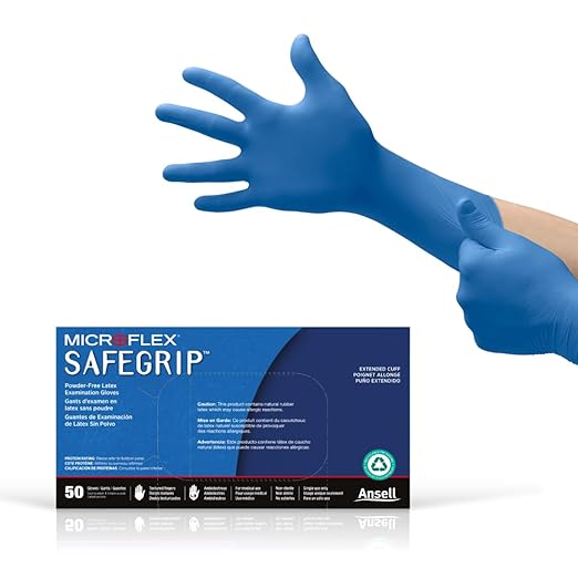 Ansell Microflex SafeGrip SG-375 - Guantes de látex desechables extra gruesos - Quierox - Tienda Online