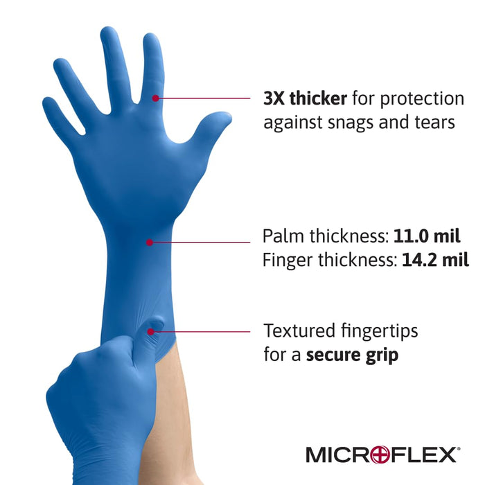 Ansell Microflex SafeGrip SG-375 - Guantes de látex desechables extra gruesos - Quierox - Tienda Online