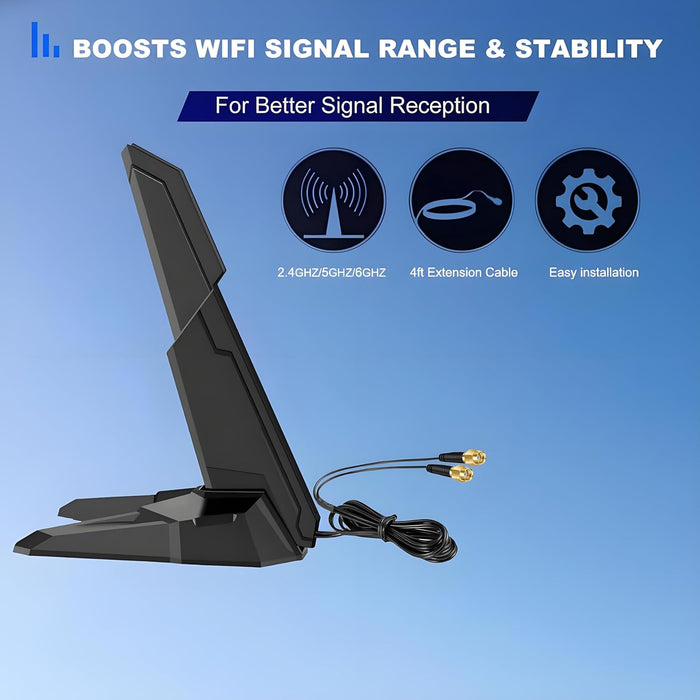 Antena de repuesto externa de base magnética tribanda WiFi 6 6E de 2,4 G/5 G/6 GHz para GIGABYTE - Quierox - Tienda Online