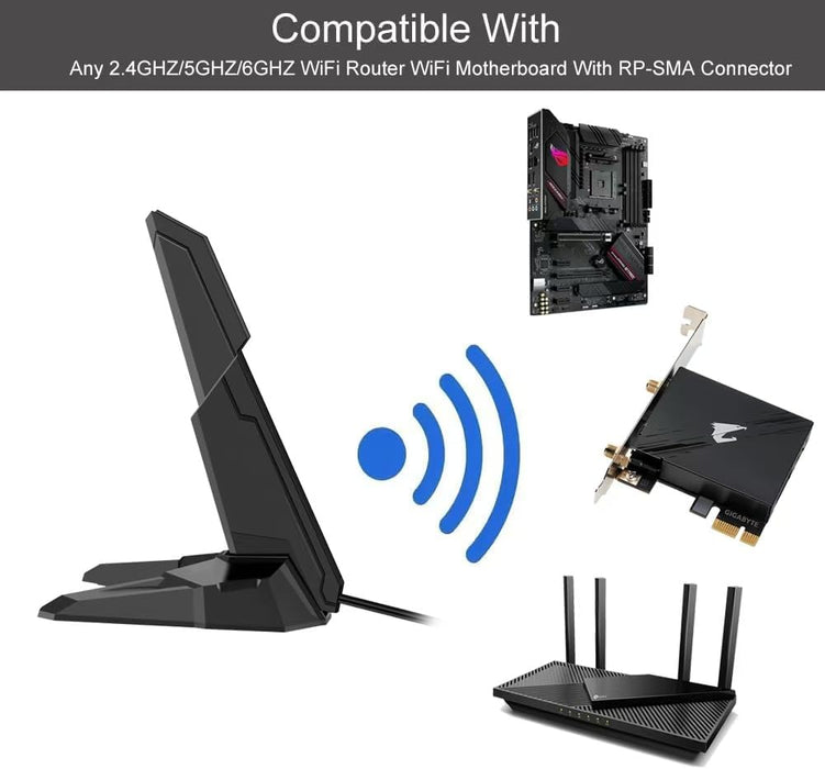 Antena de repuesto externa de base magnética tribanda WiFi 6 6E de 2,4 G/5 G/6 GHz para GIGABYTE - Quierox - Tienda Online