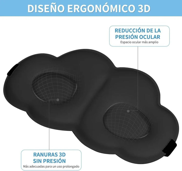 Antifaz de Descanso para Dormir con forma de nube Negro - Quierox - Tienda Online
