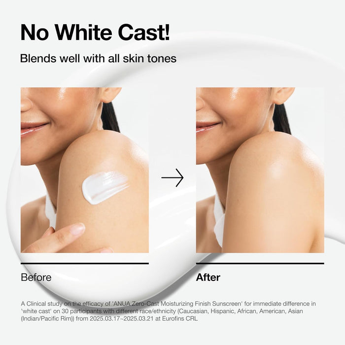 Anua, Protector solar hidratante Zero - Cast SPF 50, natural brillante para cara - Quierox - Tienda Online
