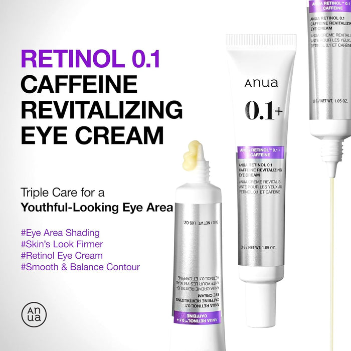 ANUA Retinol 0.1 Crema revitalizante de ojos con cafeína, para hidratación - Quierox - Tienda Online