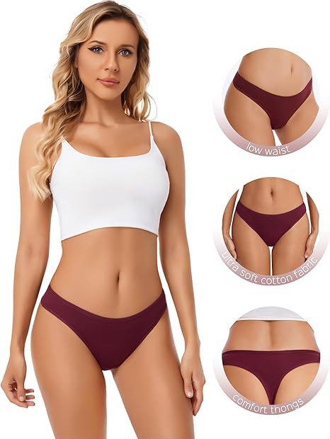 ANZERMSIX - Ropa interior femenina, tangas de algodón transpirable (paquete de 6) - Quierox - Tienda Online