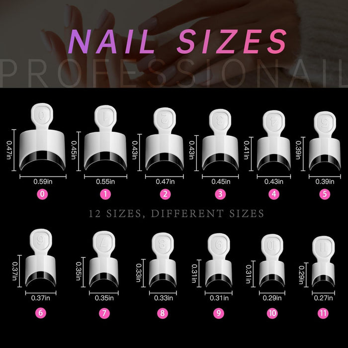 AORAEM - Uñas postizas blancas francesas, 120 unidades, estilo francés corto, acrílicas, 12 tamaños - Quierox - Tienda Online