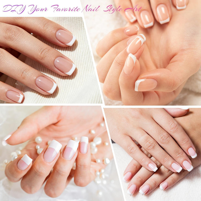 AORAEM - Uñas postizas blancas francesas, 120 unidades, estilo francés corto, acrílicas, 12 tamaños - Quierox - Tienda Online