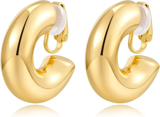 Aretes de aro gruesos , aros abiertos ligeros, sin perforaciones, para mujer - Quierox - Tienda Online