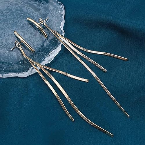 Aretes de borla de cadena de serpiente, cadena de serpiente dorada - Quierox - Tienda Online