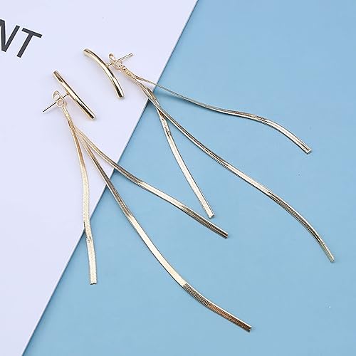 Aretes de borla de cadena de serpiente, cadena de serpiente dorada - Quierox - Tienda Online