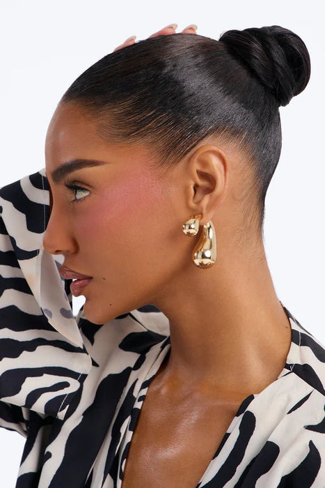 Aretes De Gota Let It Lean Hardware - Dorado - Quierox - Tienda Online