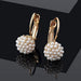 Aretes para mujer diseño redondo de perlas de imitación con cierre de palanca - Quierox - Tienda Online