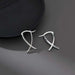 Aretes Plateados Cruzados Estilo Moderno Elegante - Quierox - Tienda Online