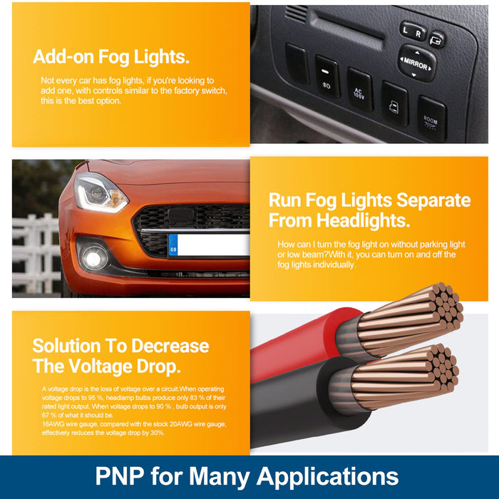 Arnés de cableado de luces antiniebla H11 H8 para Honda Civic Accord Fit CR - V 2013 - 2022 - Quierox - Tienda Online