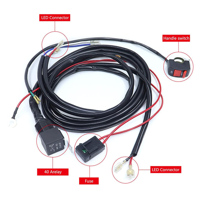 Arnés de cableado para faros delanteros de motocicleta LED - Quierox - Tienda Online