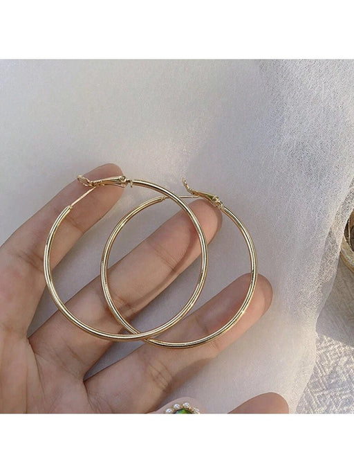 Aros Grandes Y Exagerados Con Aro Circular Liso - Quierox - Tienda Online