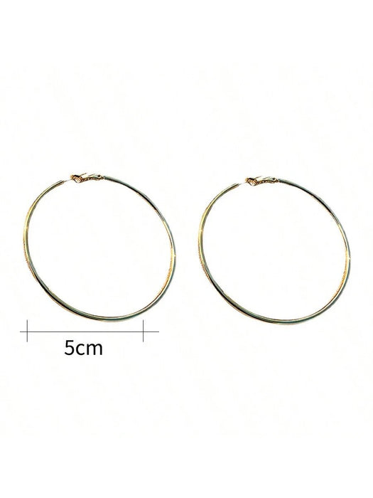 Aros Grandes Y Exagerados Con Aro Circular Liso - Quierox - Tienda Online