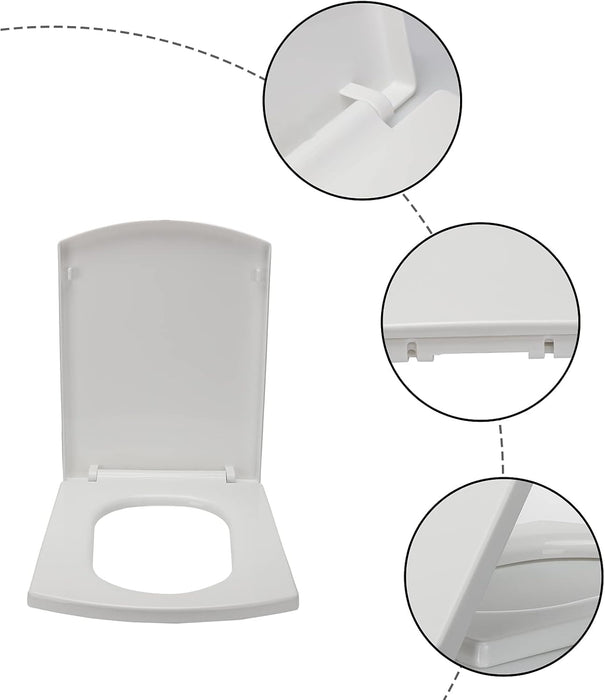 Asiento de inodoro cuadrado, universal grueso para el hogar - Quierox - Tienda Online