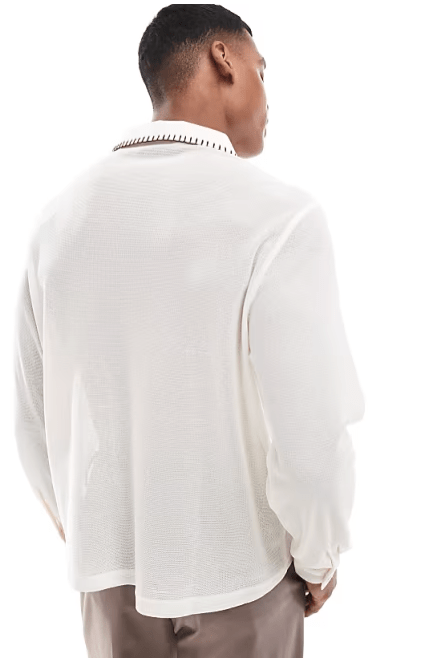 ASOS DESIGN Camisa holgada con solapas y detalle de pespuntes en contraste - Quierox - Tienda Online