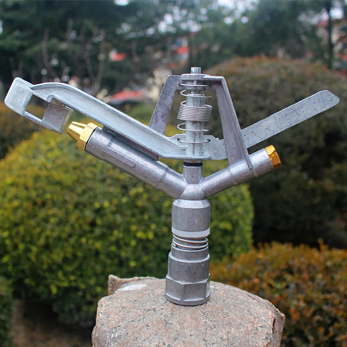 Aspersor de riego con boquilla metálica giratoria de brazo basculante de aleación de zinc de 1" (DN25) - Quierox - Tienda Online