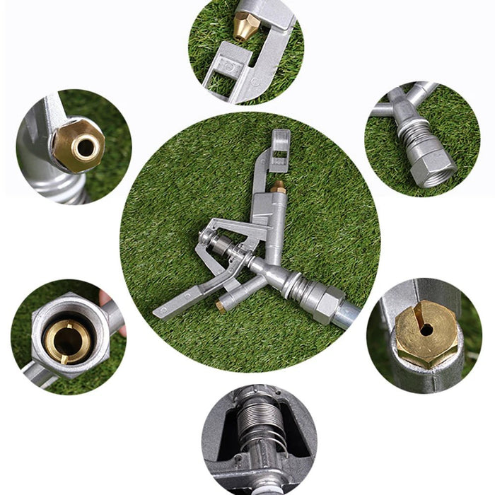 Aspersor de riego con boquilla metálica giratoria de brazo basculante de aleación de zinc de 1" (DN25) - Quierox - Tienda Online