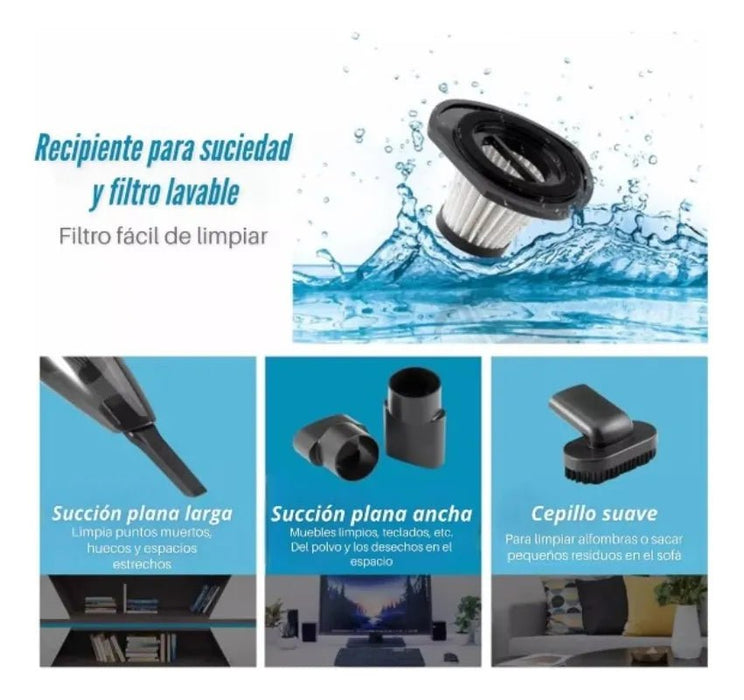 Aspiradora De Mano Inalambrica Recargable Potente - Quierox - Tienda Online