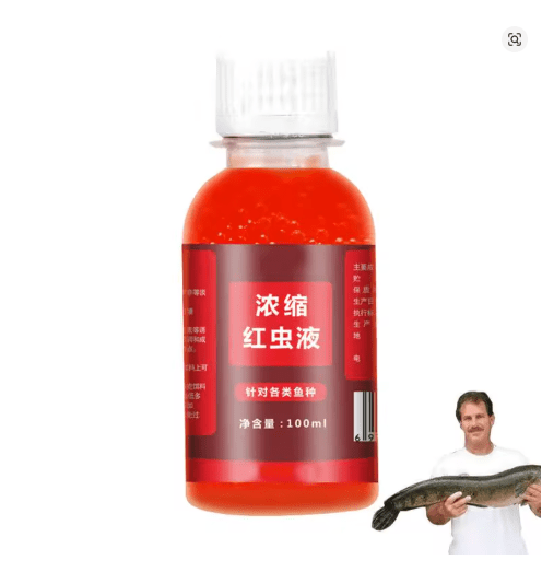 Atrayente de peces concentrado con lombrices rojas. Aditivo líquido para cebo de pesca - Quierox - Tienda Online