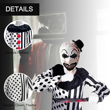 ATTBEA Disfraz unisex de payaso para niños, con sombrero de máscara - Quierox - Tienda Online