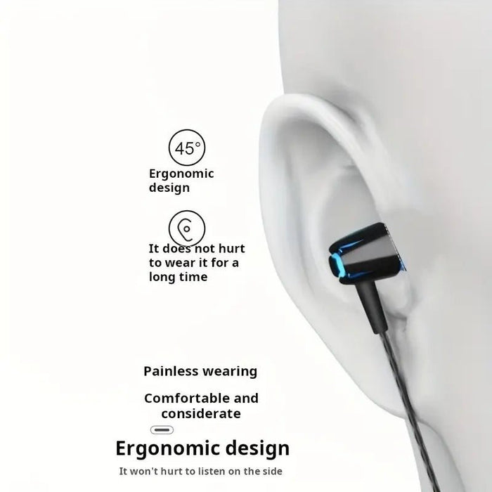 Audífonos con cable de alta calidad con diseño semi - in - ear, compatibles con teléfonos móviles - Quierox - Tienda Online