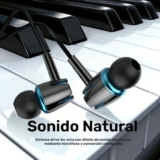 Audífonos con cable de alta calidad con diseño semi - in - ear, compatibles con teléfonos móviles - Quierox - Tienda Online