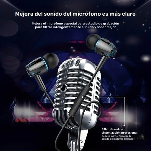 Audífonos con cable de alta calidad con diseño semi - in - ear, compatibles con teléfonos móviles - Quierox - Tienda Online