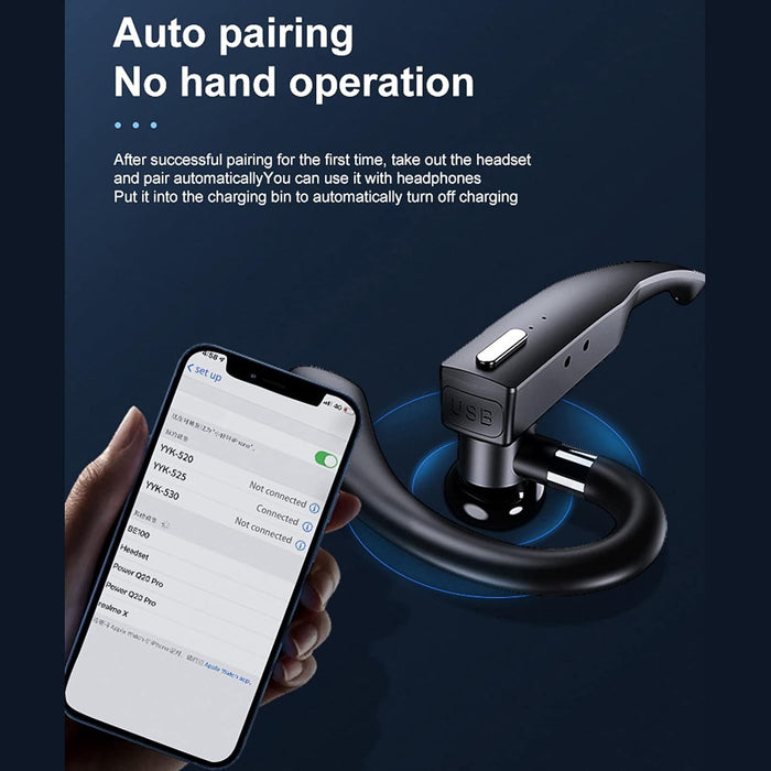 Auricular Bluetooth de Manos Libres Inalámbrico Micrófono Incorporado, Ganchos para la Oreja - Quierox - Tienda Online