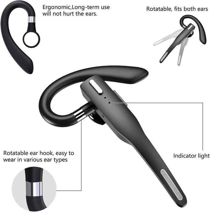 Auricular Bluetooth de Manos Libres Inalámbrico Micrófono Incorporado, Ganchos para la Oreja - Quierox - Tienda Online