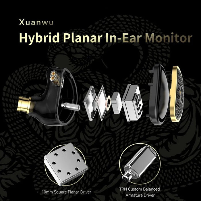 Auriculares con cable híbridos planos Trn Xuanwu con micrófono - Quierox - Tienda Online