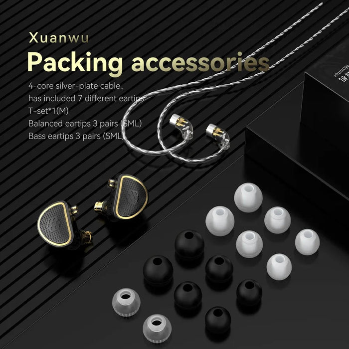Auriculares con cable híbridos planos Trn Xuanwu con micrófono - Quierox - Tienda Online