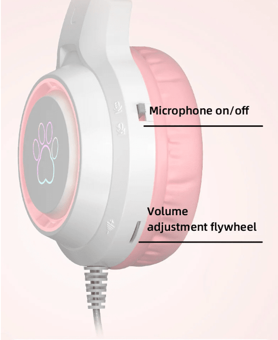 Auriculares con cable SY - G35 con orejas de gato micrófono con cancelación de ruido - Quierox - Tienda Online