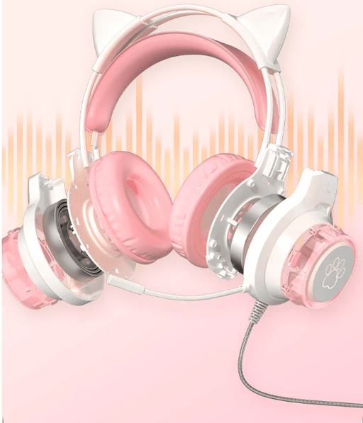 Auriculares con cable SY - G35 con orejas de gato micrófono con cancelación de ruido - Quierox - Tienda Online