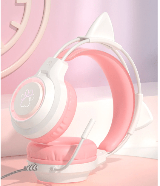 Auriculares con cable SY - G35 con orejas de gato micrófono con cancelación de ruido - Quierox - Tienda Online