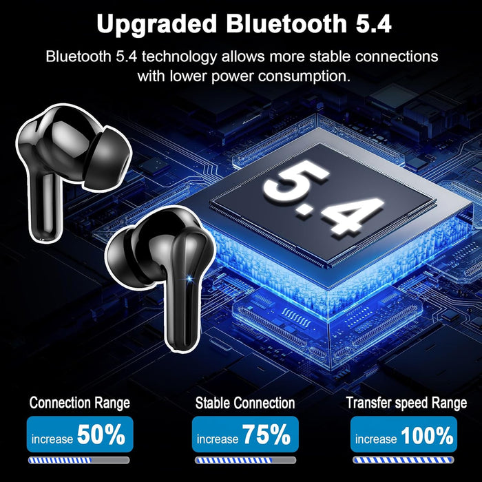 Auriculares Inalambricos Bluetooth Cancelacion Ruido, In - Ear Auriculares Bluetooth 5.4 - Quierox - Tienda Online