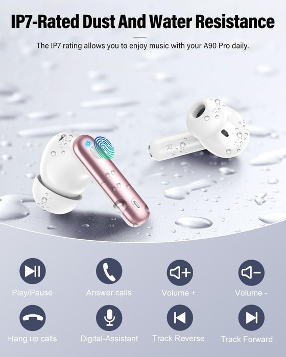 Auriculares inalámbricos, Bluetooth, con graves y micrófono con cancelación de ruido - Quierox - Tienda Online