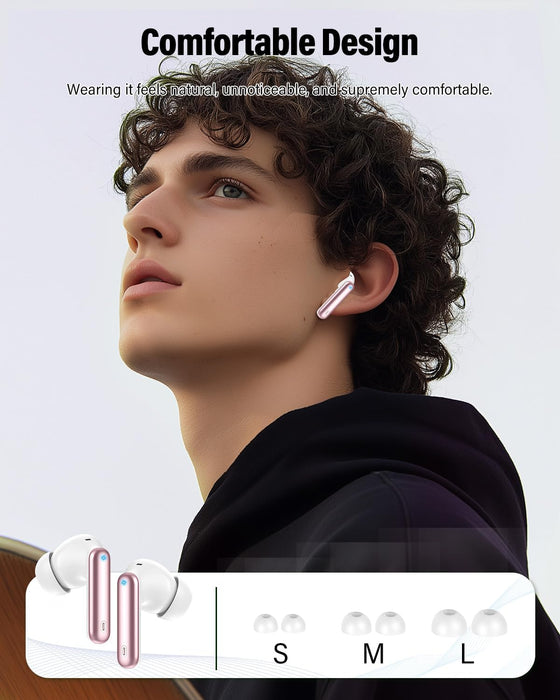 Auriculares inalámbricos, Bluetooth, con graves y micrófono con cancelación de ruido - Quierox - Tienda Online