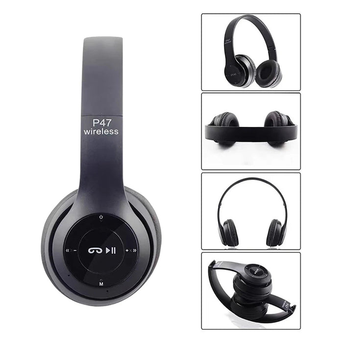 Auriculares inalámbricos estéreo P47 Bluetooth 5.0, plegables, con graves potentes - Quierox - Tienda Online