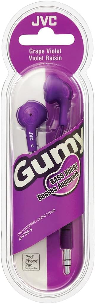Auriculares JVC HA - F160 Gumy Violeta Uva - Quierox - Tienda Online